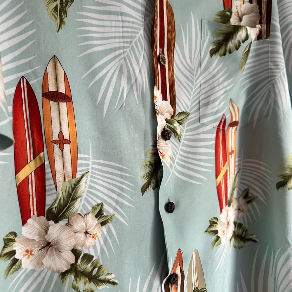 KALAHEO Men’s Hawaiian Tropical Surfboard Made In Hawaii Shirt Sz L - Picture 3 of 8